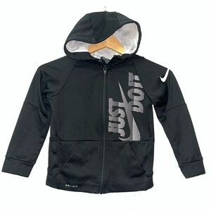 Nike Kids Black and Gray Zip-Up Hoodie Size 5/6 youth